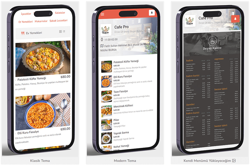 menu mockup